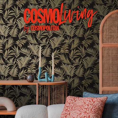 Vliestapete Tropisch Floral Blau Rot Glanz 79108-5 COSMOLiving
