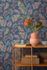 Vliestapete Tropisch Floral Blau Rot Glanz 79108-5 Raum 4