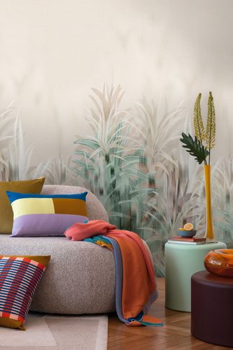 Fototapete Vlies Dschungel Farn Beige Grün 79145-9 Raum