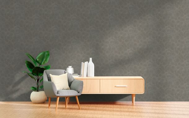 Vliestapete Grafik Kreise Grau Gold Metallic 79093-1 Wohnung