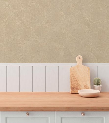 Vliestapete Grafik Kreise Beige Gold Metallic 79093-4 Zimmer