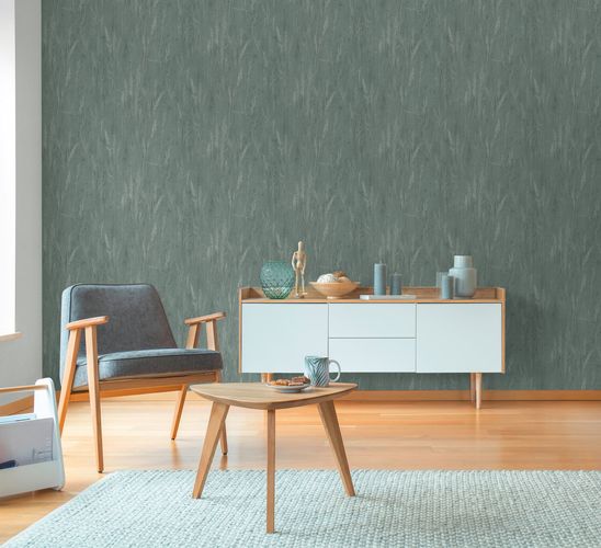 Vliestapete Floral Gräser Grün Blau Silber Metallic 79094-1 Raum