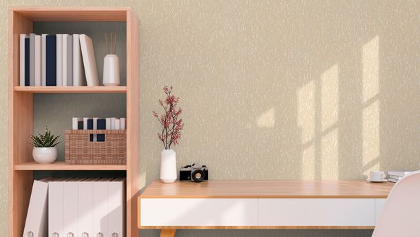 Vliestapete Struktur Floral Beige Creme Glitzer 79095-3 Raum