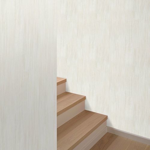 Vliestapete Linien Struktur Creme Beige Weiß 10533-02 Raum