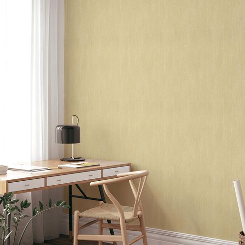 Vliestapete Uni Putzoptik Industrial Gelb Beige 10534-27 Raum