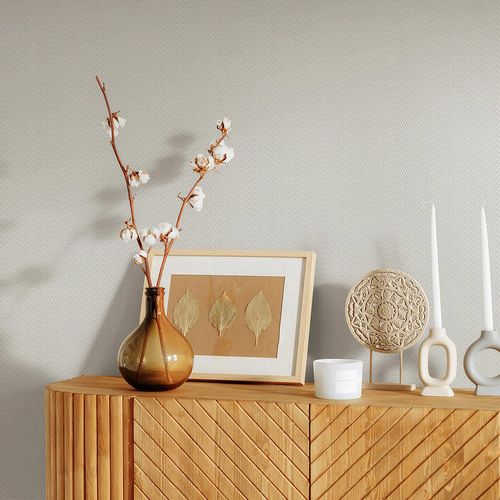 Vliestapete Grafik Sisal-Geflecht Hellgrau 10536-31 Raum