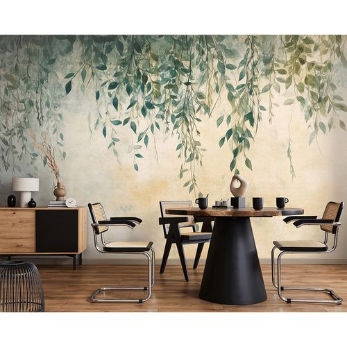 Guido Maria Kretschmer Fototapete Blätter Grün Blau Raum