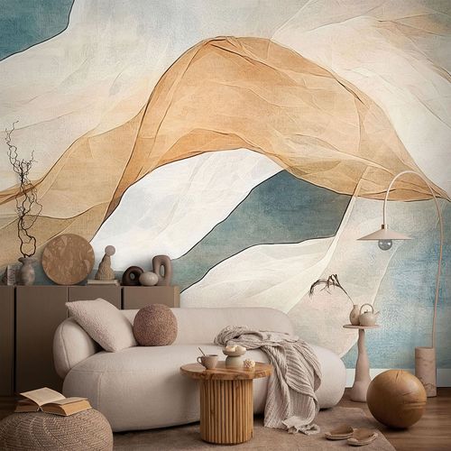 Guido Maria Kretschmer Fototapete Stoff Creme Blau Beige Raum