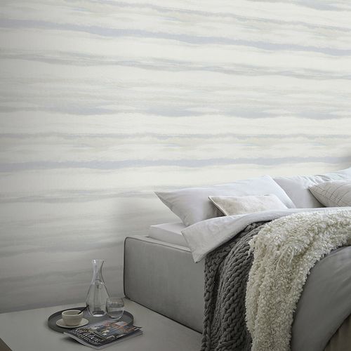 Vliestapete Aquarell Blau Grau Beige Glitzer 10515-43 Zimmer