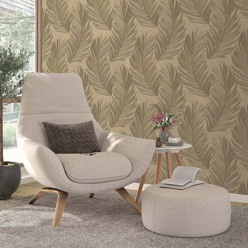 Vliestapete Federn Abstrakt Gold Metallic 10516-30 Zimmer