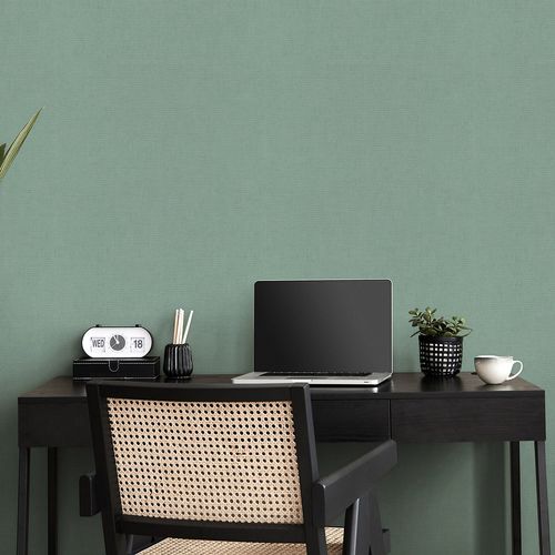 Vliestapete Uni Textiloptik Grün Glitzer 10539-18 Zimmer