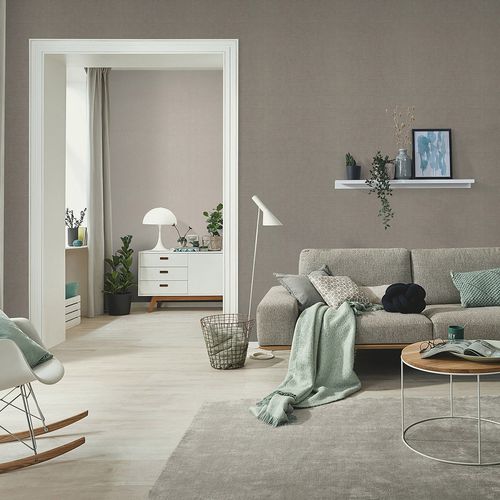 Vliestapete Uni Textiloptik Dunkelgrau Glitzer 10539-34 Zimmer