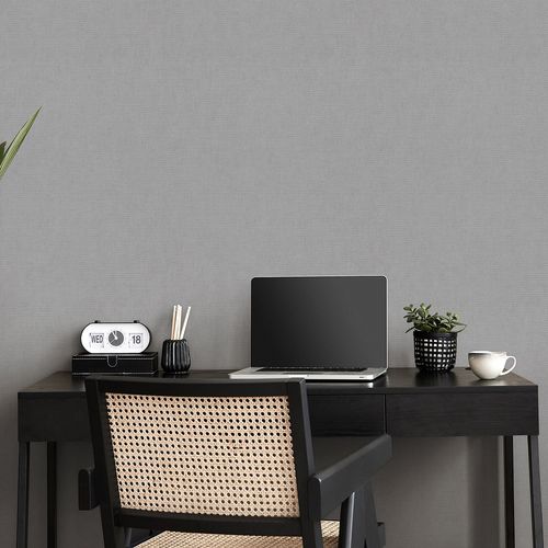 Vliestapete Uni Textiloptik Grau Glitzer 10539-37 Zimmer