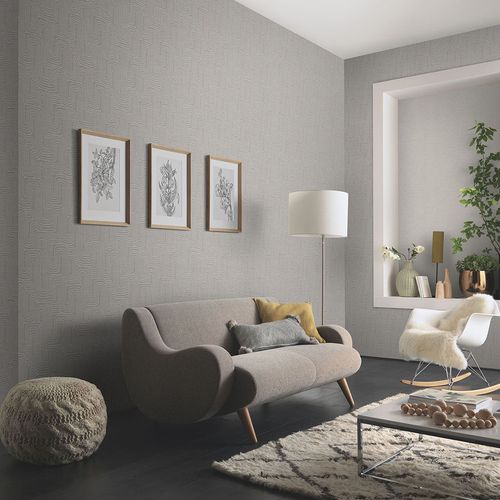 Vliestapete Grafik Muster Braun Grau Metallic 10461-11 Raum