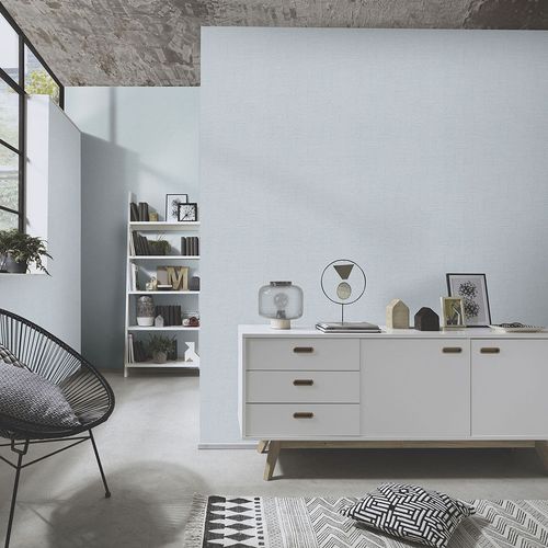 Vliestapete Grafik Muster Türkis Silber Metallic 10461-35 Raum