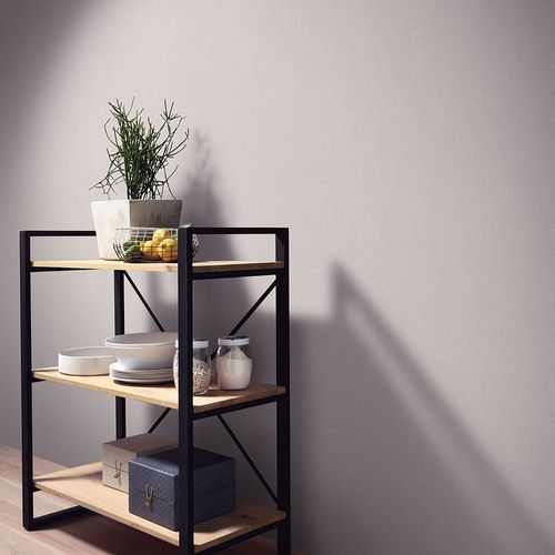 Vliestapete Textiloptik Uni Rosa Grau 10463-05 Raum