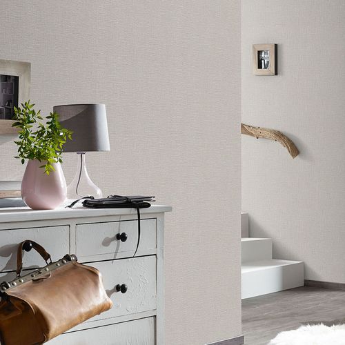Vliestapete Textiloptik Uni Braun Grau 10463-11 Raum