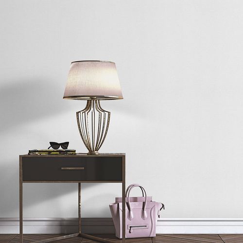 Vliestapete Textiloptik Uni Hellgrau 10463-31 Raum