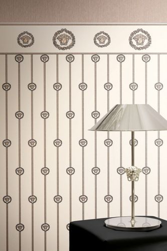Versace Vliestapete Panel Creme Beige Metallic 79131-5 Raum