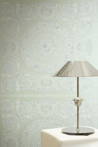 Versace Vliestapete Barock Grün Weiß Glanz 79134-3 Raum