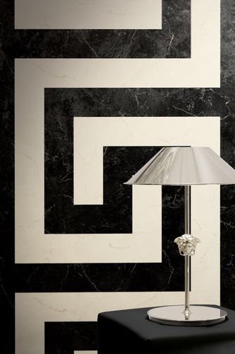 Versace Vliestapete Grafik Schwarz Weiß Metallic 79174-1 Raum