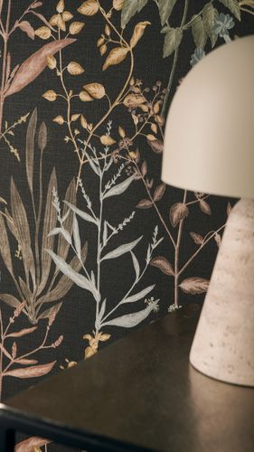 Vliestapete Floral Tropisch Schwarz Grün Braun 79009-4 Raum