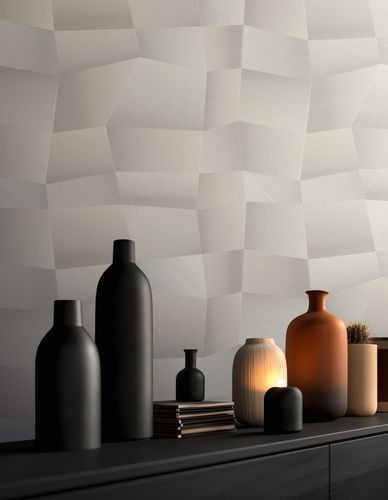 Vliestapete Grafik Abstrakt Grau Weiß Metallic 79197-3 Raum