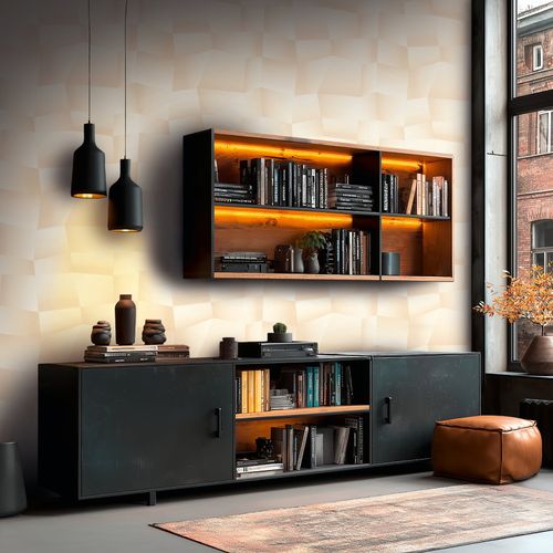 Vliestapete Grafik Abstrakt Beige Creme Metallic 79197-4 Raum