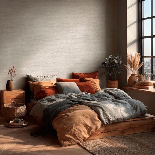 Vliestapete Stein Optik Used-Look Grau Creme 79199-6 Raum