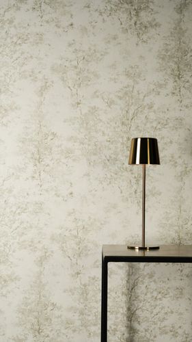 Vliestapete Abstrakt Bäume Wald Creme Grün Glitzer 79200-4 Raum