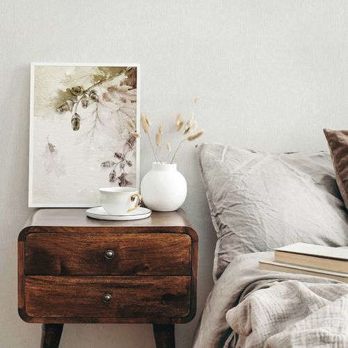 Vliestapete Uni Holzoptik Struktur Creme Grau 35352 Raum