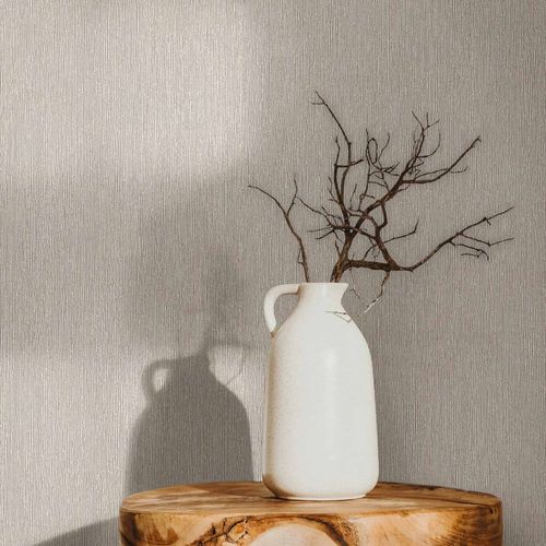 Vliestapete Uni Holzoptik Struktur Grau Braun 35354 Raum