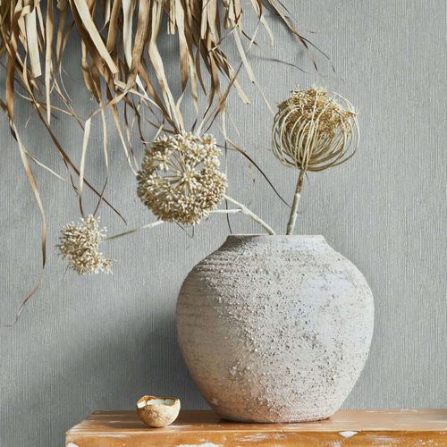 Vliestapete Uni Holzoptik Struktur Hellgrau Braun 35357 Raum