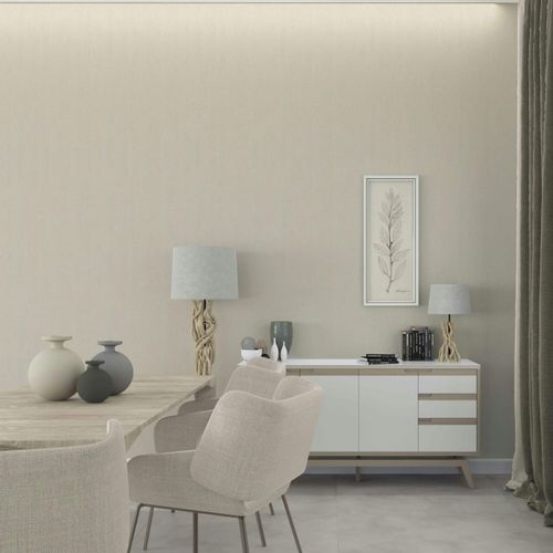 Vliestapete Uni Holzoptik Struktur Weiß Beige 35359 Raum