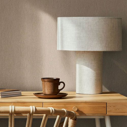 Vliestapete Uni Holzoptik Struktur Braun Beige 35362 Raum