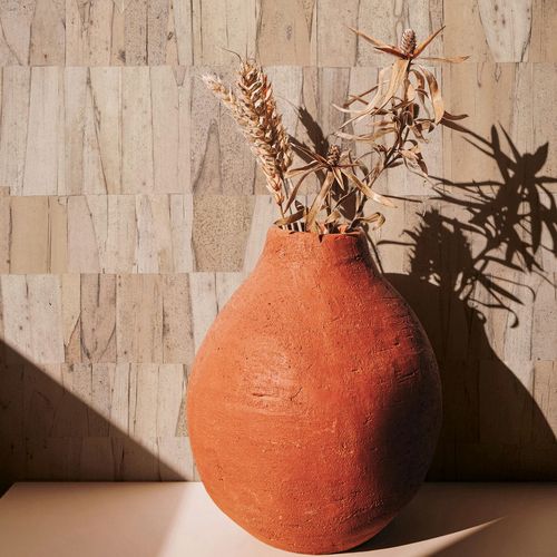 Vliestapete Holzoptik Shabby Streifen Braun Beige 45738 Raum