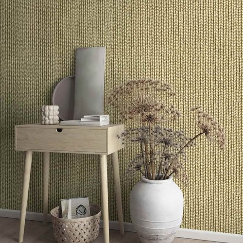 Vliestapete Textiloptik Jute Geflecht Beige Braun 45750 Raum
