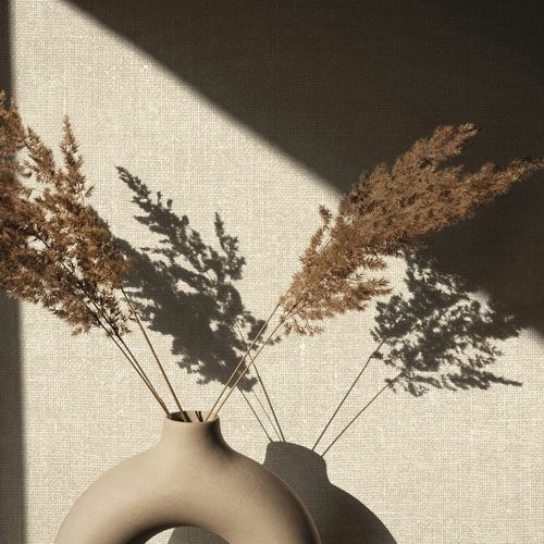 Vliestapete Uni Textil Optik Modern Beige 45774 Raum