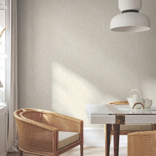 Vliestapete Floral Gräser Skandi Beige Creme 82504 Zimmer