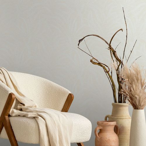 Vliestapete Floral Gräser Skandi Creme Beige 82507 Zimmer
