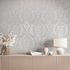 Vliestapete Floral Ornamente Beige Grau Metallic 82512 Raum 2