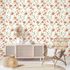 Vliestapete Blumen Blätter Weiß Orange Grün 89023 Zimmer 1