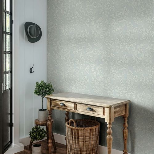 Vliestapete Floral Blätter Zweige Grün Creme 89027 Zimmer