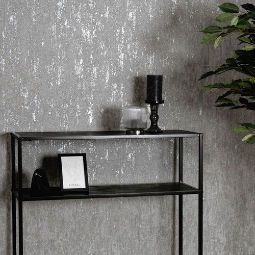 Guido Maria Kretschmer Tapete Putzoptik Taupe Metallic Raum