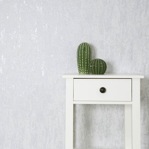 Guido Maria Kretschmer Tapete Putzoptik Grau Metallic Raum