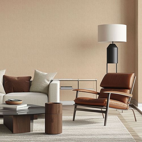 Vliestapete Uni Abstrakt Orange Grau 10559-04 Raum