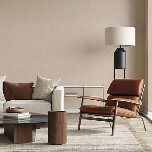 Vliestapete Uni Abstrakt Streifen Braun Grau 10559-32 Raum