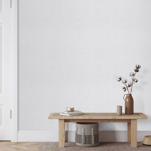 Vliestapete Einfarbig Textiloptik Hellgrau 10563-10 Raum