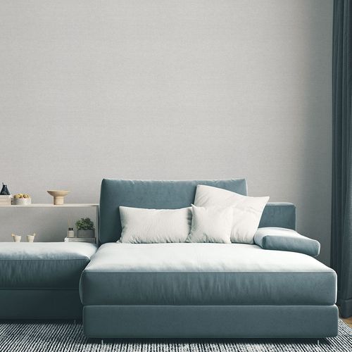 Vliestapete Einfarbig Textiloptik Grau Beige 10563-31 Raum