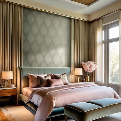 Tapete Papis Loveday Grafisch Grün Metallic 35803 Raum